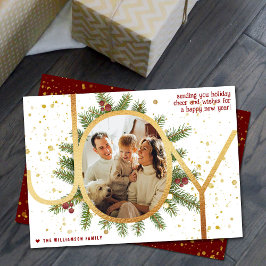 トレンディージョイパインブーフリースクリスマスフォト シーズンカード