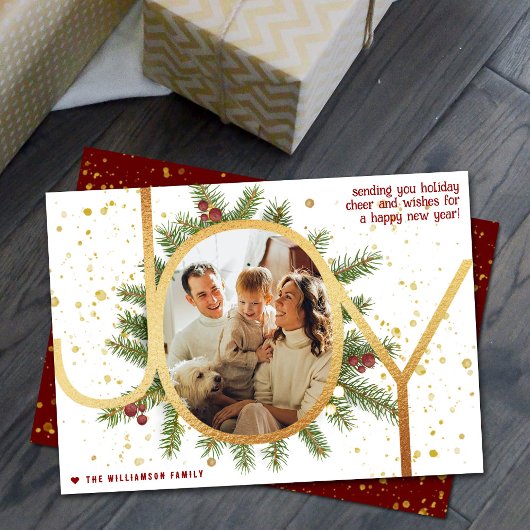 トレンディージョイパインブーフリースクリスマスフォト シーズンカード