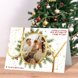 トレンディージョイパインブーフリースクリスマスフォト シーズンカード