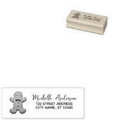 トレンディージンジャーブレッドマンクリスマス差出人住所 ラバースタンプ (押印)