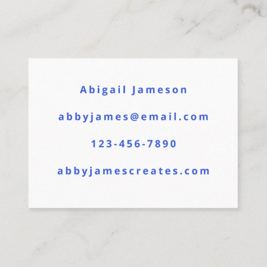 トレンディースよくはしゃぐカンジナビアユニークコバルトブルー 名刺 (裏面)