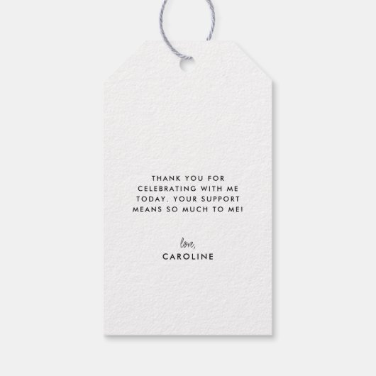 トレンディースカジュアルクリプト卒業写真ありがとう ギフトタグ (裏面)