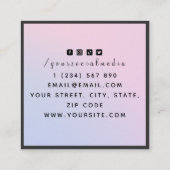 トレンディースカルグラスTattooアーティストグラデガーリーィエント スクエア名刺 (裏面)