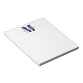 トレンディースガーリークリプトのモノグラム、ブルー、ピンク ノートパッド (アングル)