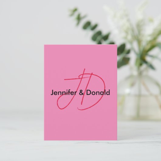 トレンディースクラシカルクリプトのモノグラム名 ポストカード (スタンド正面)