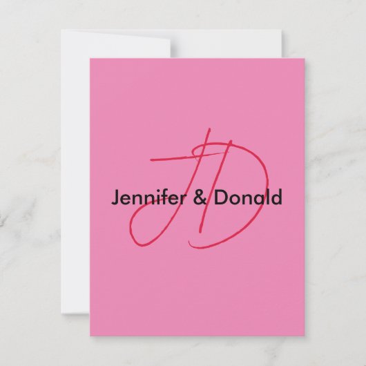 トレンディースクラシカルクリプトのモノグラム名 出欠カード (正面)