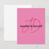 トレンディースクラシカルクリプトのモノグラム名 出欠カード (正面/裏面)