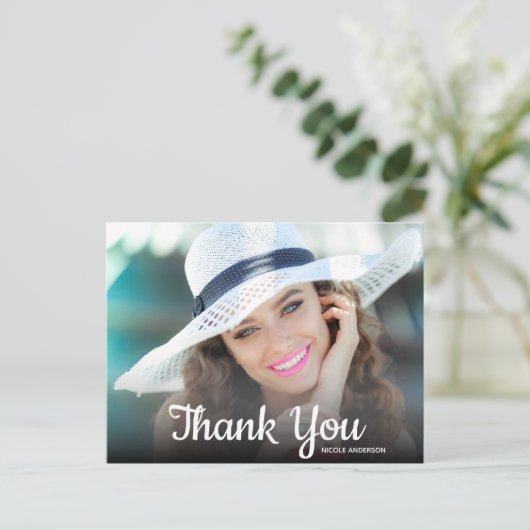 トレンディースクリプトありがとうありがとう写真卒業 ポストカード (スタンド正面)