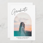 トレンディースクリプトとArch 2写真卒業Anno 案内状 (正面/裏面)