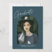 トレンディースクリプトとArch 2写真卒業Anno 案内状 (正面)