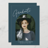 トレンディースクリプトとArch 2写真卒業Anno 案内状 (正面/裏面)