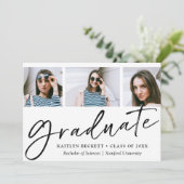 トレンディースクリプトのミニマル3写真卒業 案内状 (スタンド正面)