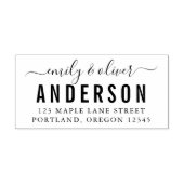 トレンディースクリプトはっきりしたカップル姓差出人住所 セルフインキングスタンプ (デザイン)