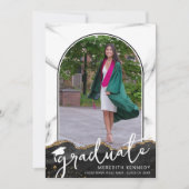 トレンディースクリプトアーチブラック金ゴールド2枚の写真 案内状 (正面)