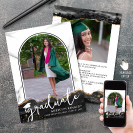 トレンディースクリプトアーチブラック金ゴールド2枚の写真 案内状