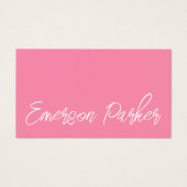 トレンディースクリプトインフルエンサーのピンクの写真プロファイルカード (正面)