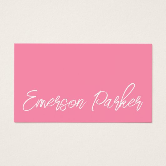 トレンディースクリプトインフルエンサーのピンクの写真プロファイルカード (正面)