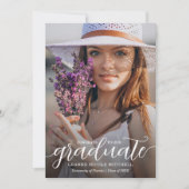 トレンディースクリプトオーバーレイの卒業発表 案内状 (正面)