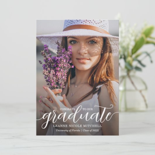 トレンディースクリプトオーバーレイの卒業発表 案内状 (スタンド正面)