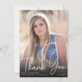 トレンディースクリプトオーバーレイ写真卒業ありがとう サンキューカード (正面)