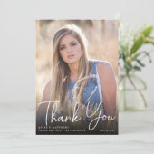 トレンディースクリプトオーバーレイ写真卒業ありがとう サンキューカード (スタンド正面)