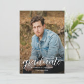 トレンディースクリプトオーバーレイ写真卒業 案内状 (スタンド正面)
