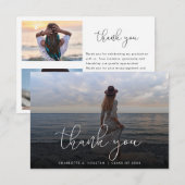 トレンディースクリプトオーバーレイ数々のフォト卒業 サンキューカード (正面/裏面)