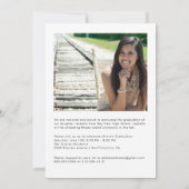 トレンディースクリプトオーバーレイ2枚の写真卒業記念 案内状 (裏面)