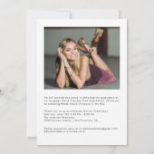 トレンディースクリプトオーバーレイ2枚の写真卒業記念 案内状 (裏面)