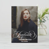 トレンディースクリプトオーバーレイ2枚の写真卒業 案内状 (スタンド正面)