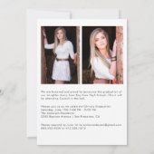 トレンディースクリプトオーバーレイ3枚の写真卒業パーティー 案内状 (裏面)