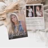 トレンディースクリプトオーバーレイ3枚の写真卒業パーティー 案内状