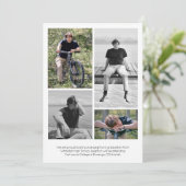 トレンディースクリプトオーバーレイ5枚の写真卒業 案内状 (スタンド正面)