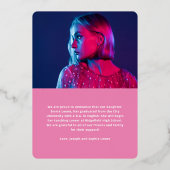 トレンディースクリプトオーバーレイ |写真卒業金ゴールド(2件) 箔招待状 (裏面)