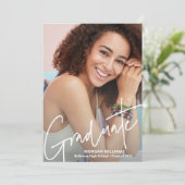 トレンディースクリプトオーバーレイ、画像の追加、写真の卒業 案内状 (スタンド正面)