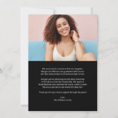 トレンディースクリプトオーバーレイ、画像の追加、写真の卒業 案内状 (裏面)