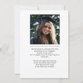 トレンディースクリプトオーバーレイ | 2つの写真の卒業 案内状 (裏面)