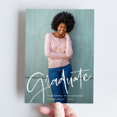 トレンディースクリプトオーバーレイ | 2つの写真の卒業 案内状