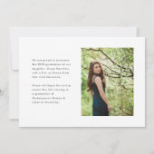 トレンディースクリプトオーバーレイ | 2つの写真の卒業 案内状 (裏面)