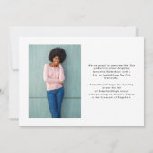 トレンディースクリプトオーバーレイ | 2つの写真の卒業 案内状 (裏面)