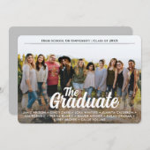 トレンディースクリプトオーバーレイ | One Photo Group卒業 案内状 (正面/裏面)