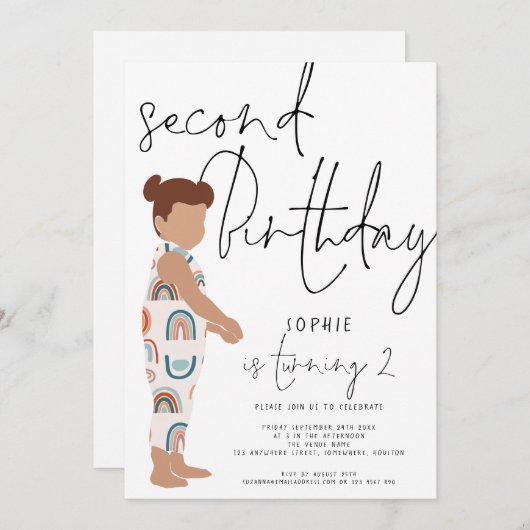 トレンディースクリプトガールレインボウズ2nd birthday 招待状 (正面/裏面)