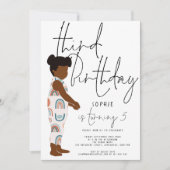 トレンディースクリプトガールレインボーズダークヘア3歳 招待状 (正面)