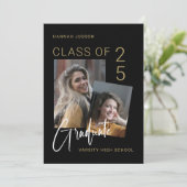 トレンディースクリプトクラス25写真卒業パーティー 招待状 (スタンド正面)