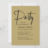 トレンディースクリプトクラス25写真卒業パーティー 招待状 (裏面)