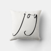 トレンディースクリプトジョイクリスマス白黒 クッション (裏面)