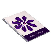 トレンディースクリプトフォントあなたの名前パープルフラワードードル ノートブック (右側)