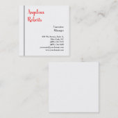 トレンディースクリプトプロフェッショナル平易ミニマル スクエア名刺 (正面/裏面)