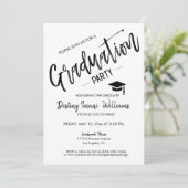 トレンディースクリプトモダンミニマル卒業写真 招待状 (スタンド正面)