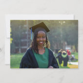 トレンディースクリプトモダンミニマル卒業写真 招待状 (裏面)